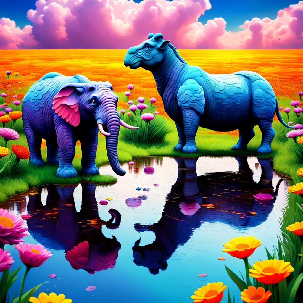 Surreal Animals Emerge in Hypermodern Impasto Field