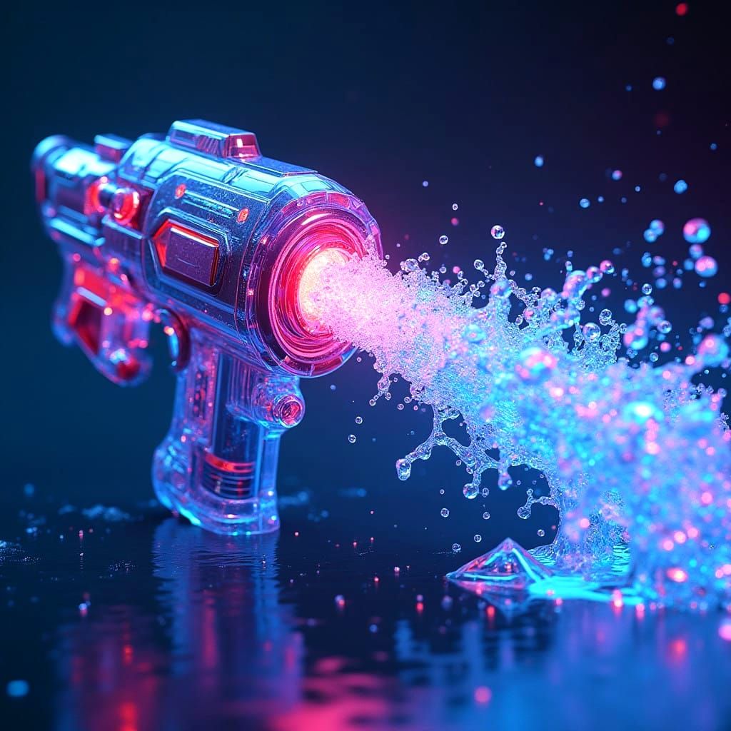 Vibrant Anime Squirt Gun in High-Definition Detail