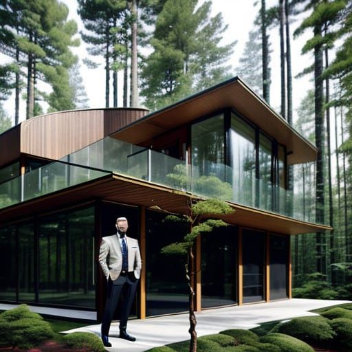 Surreal Futuristic Architect's Organic Forest Abode