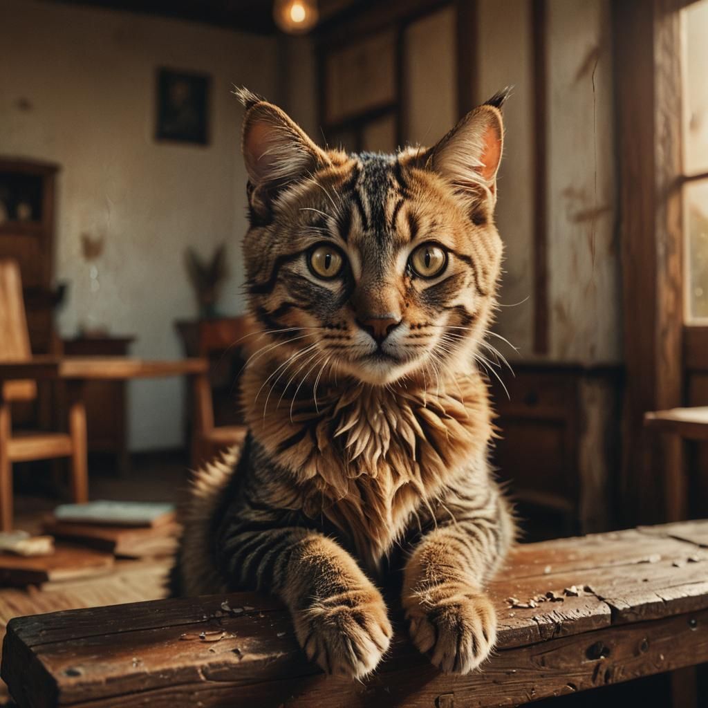 Dog-Cat Hybrid Portrait in Cinematic Style