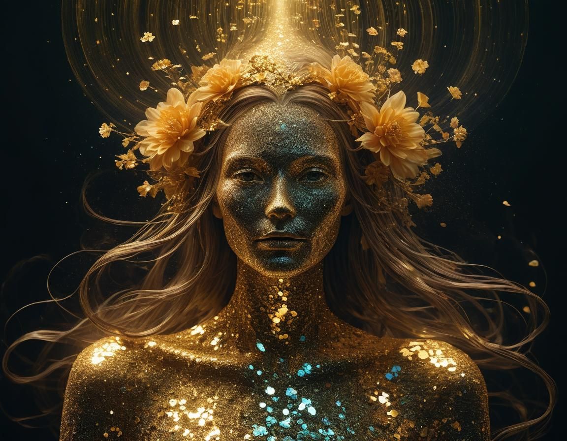 Ethereal Floral Witch: Golden Glow in Ultra HD