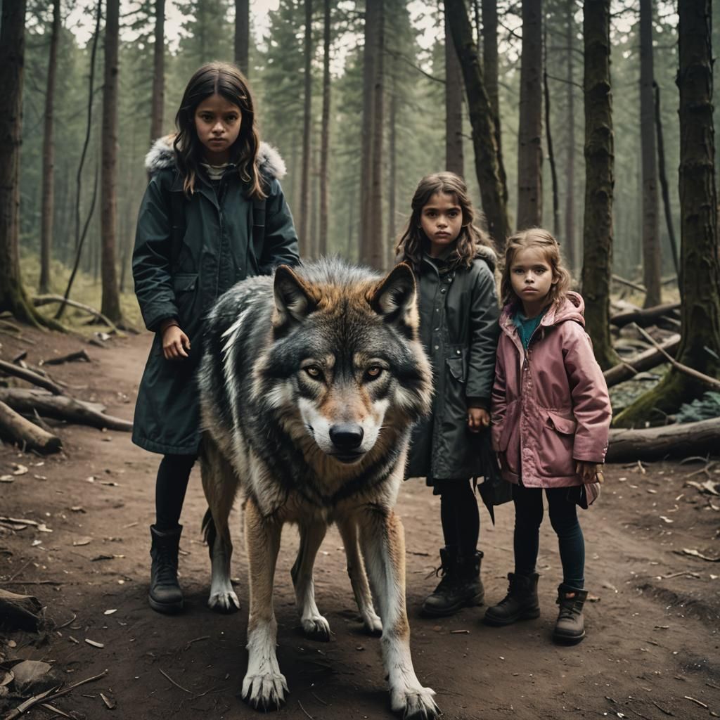 Gentle Giant: Wolf and Girl in Cinematic Still
