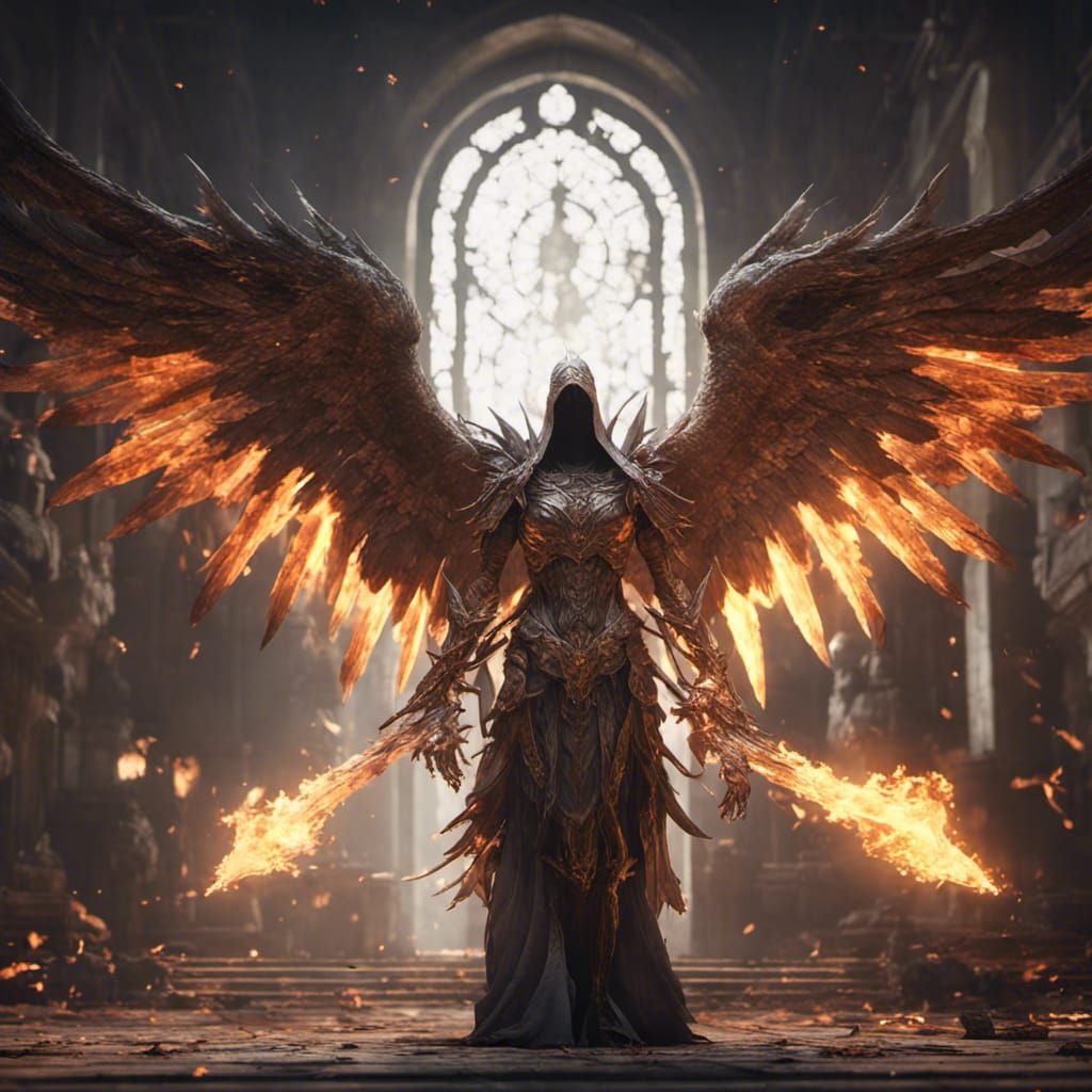 Epic Angel of Death with Phoenix Wings