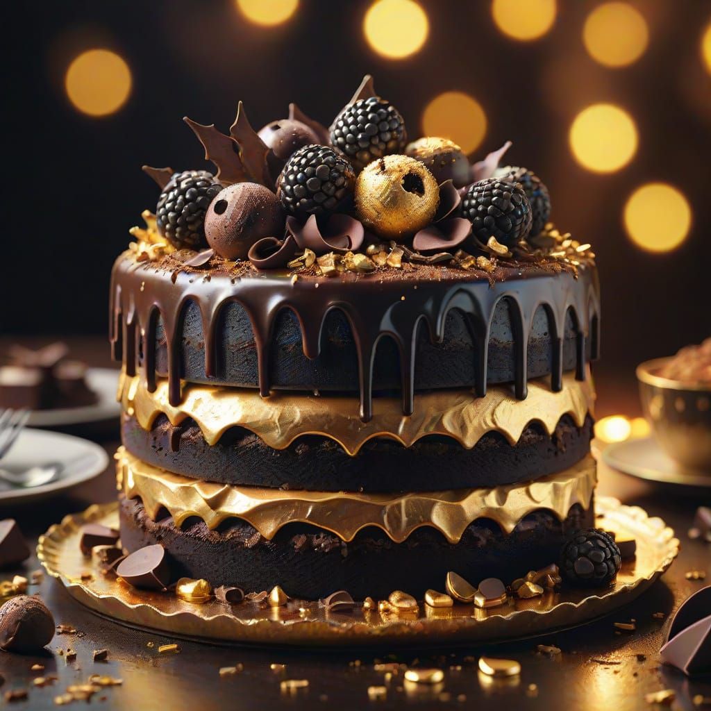 Decadent Chocolate Black Forest Cake in Macro Photography
