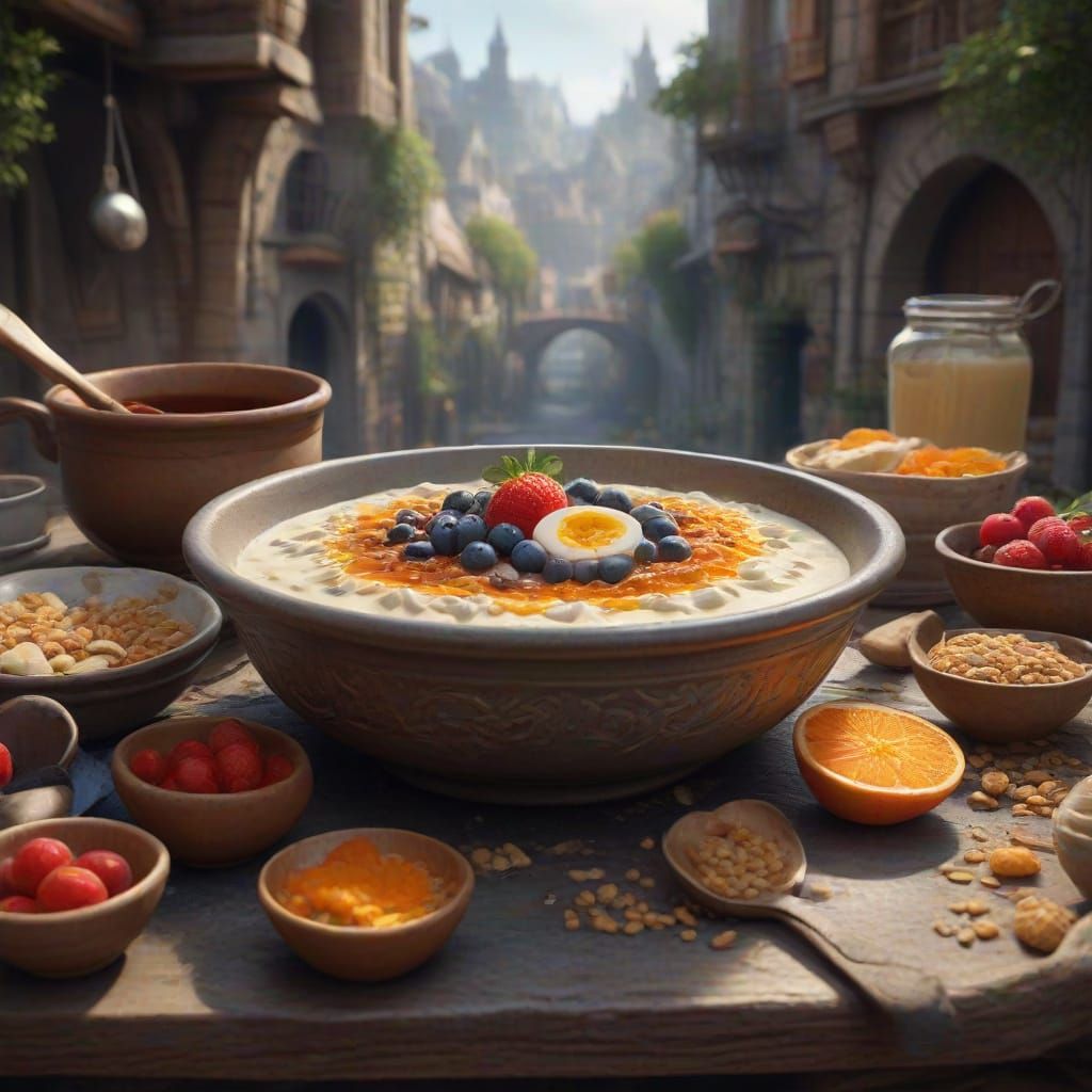 Fantastical World Porridge Day Matte Painting