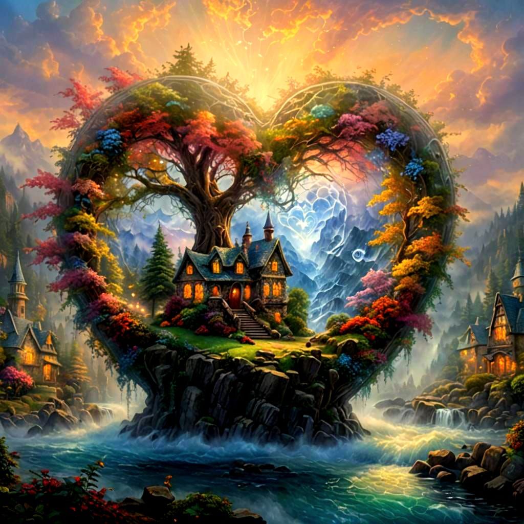 Ethereal Crystal Heart in Hyperrealistic Style