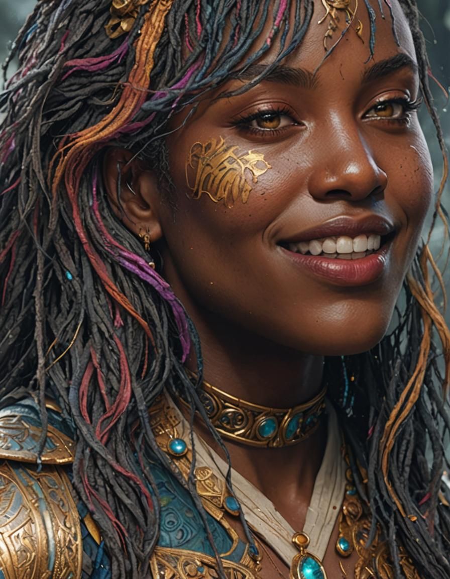 Detailed Matte Painting of a Black Woman