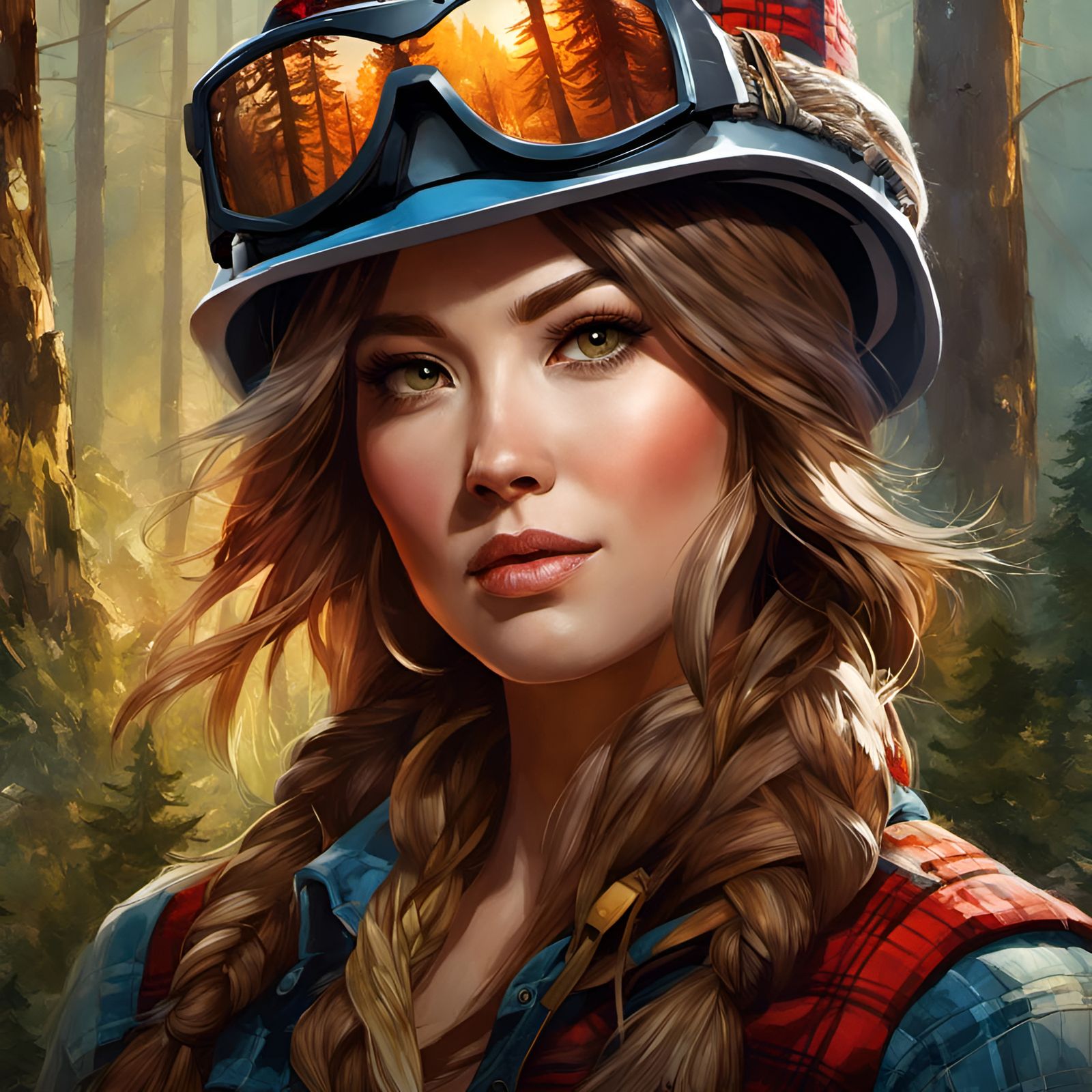 Stunning Lumberjack Portrait in Digital Art Style