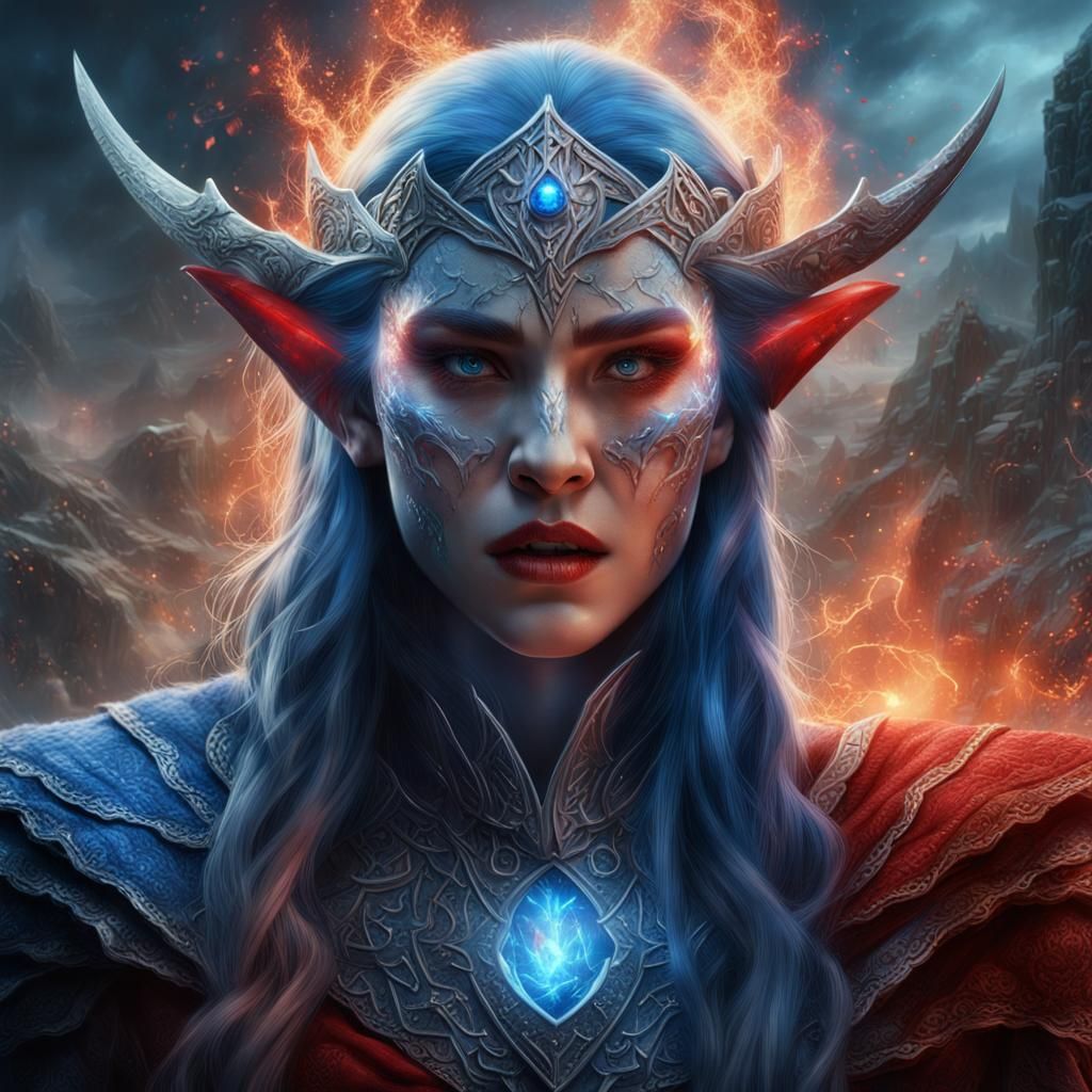 Elven Woman Casting Dueling Magic