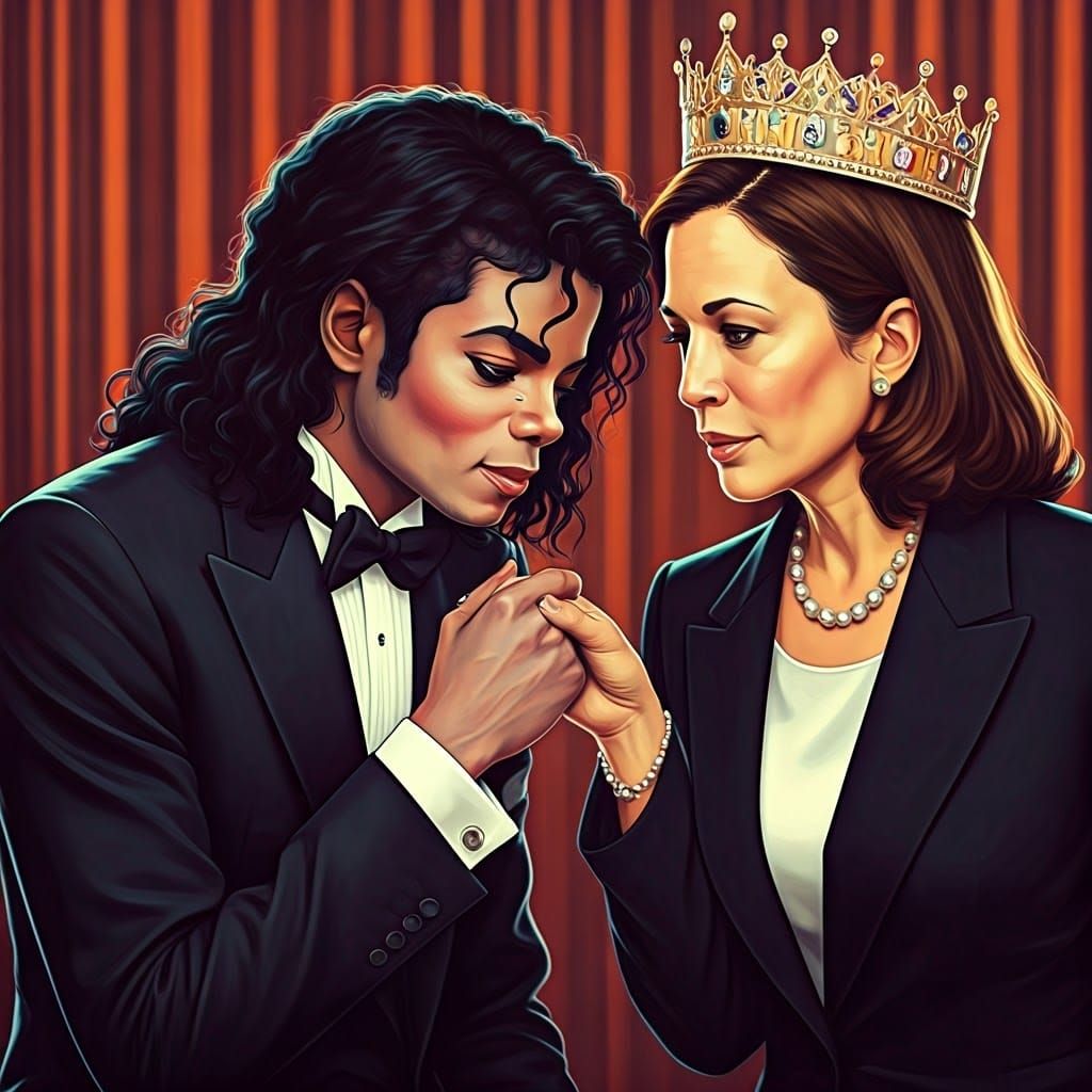 Royal Encounter in Klimt-Inspired Neon