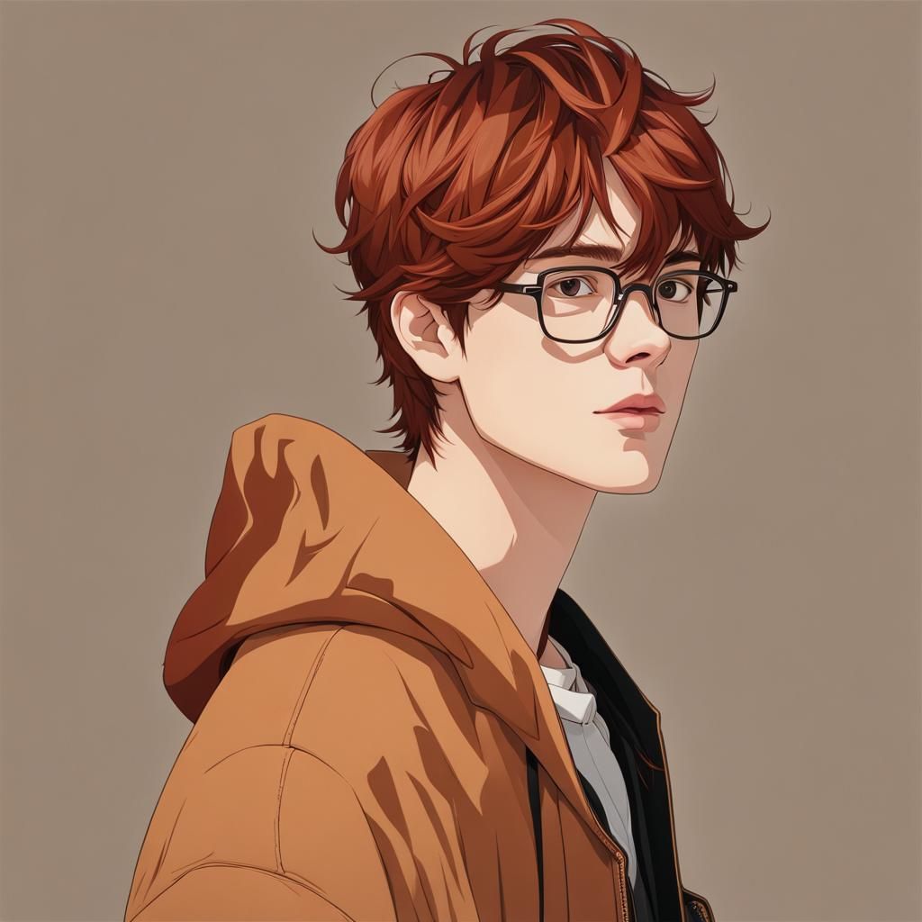 Portrait of a Young Man with Square Glasses