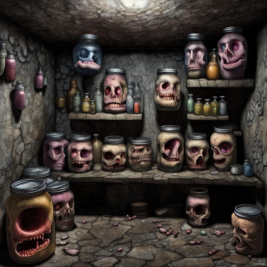 Gothic Basement: Jars of Pickled Oddities