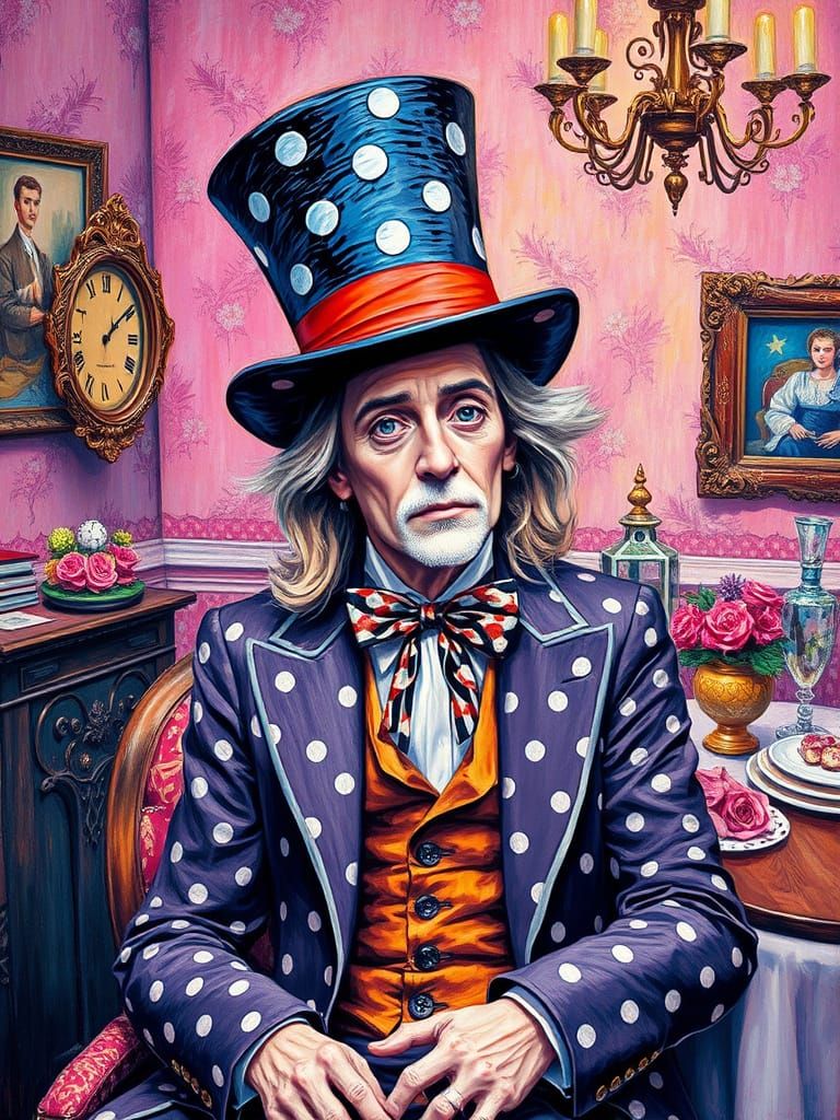 Tom Petty as Mad Hatter in Neo-Impressionist Style