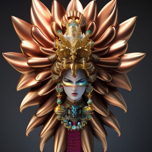 Goddess with Bioluminescent Mohawk: Hyperrealistic X-Ray Por...