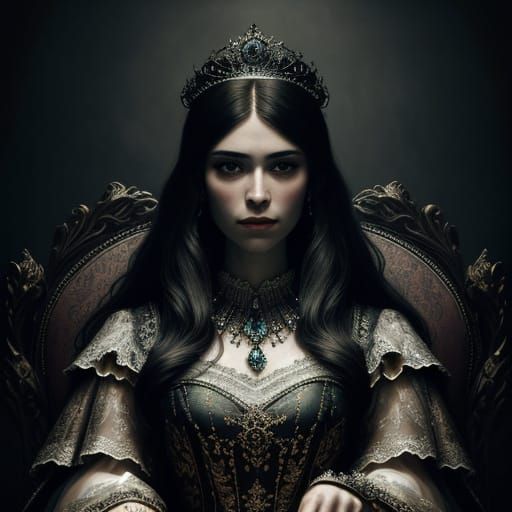 Hyperrealistic Princess Portrait in Lavish Dress