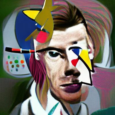 David Bowie Portrait in Kandinsky Style