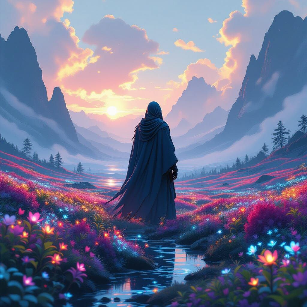Mystical Torfnee in Ethereal Glowing Landscape