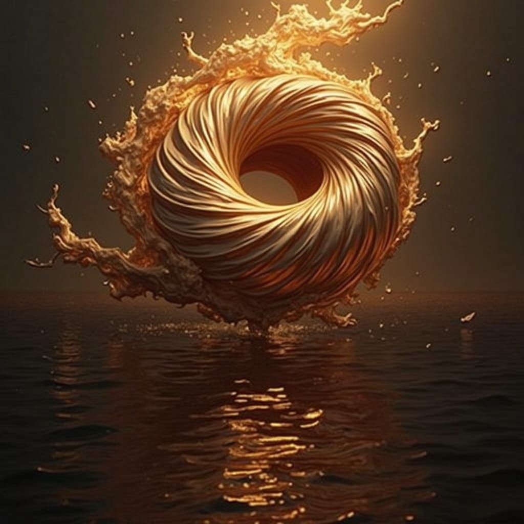 Lustrous Whirlpool in Dynamic Motion