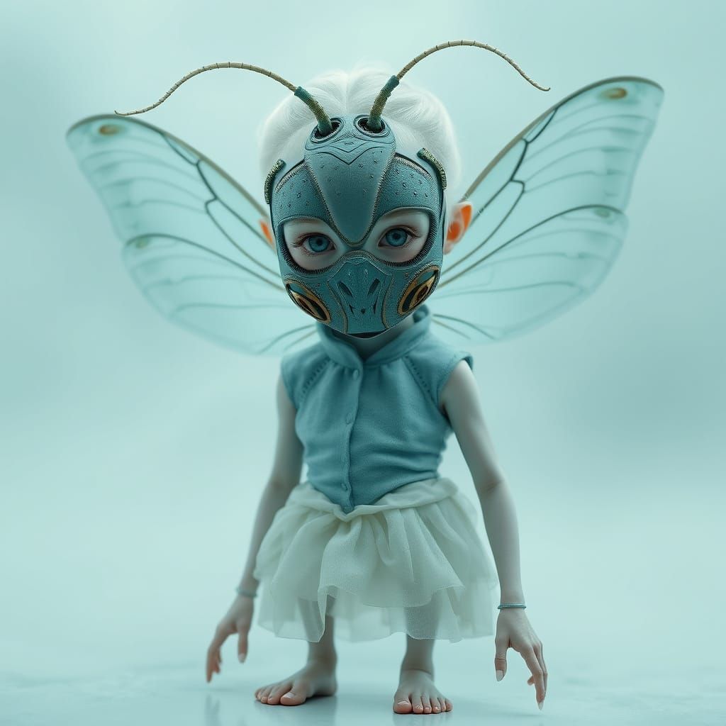 Androgynous Dream Being in Ethereal Misty Landscape