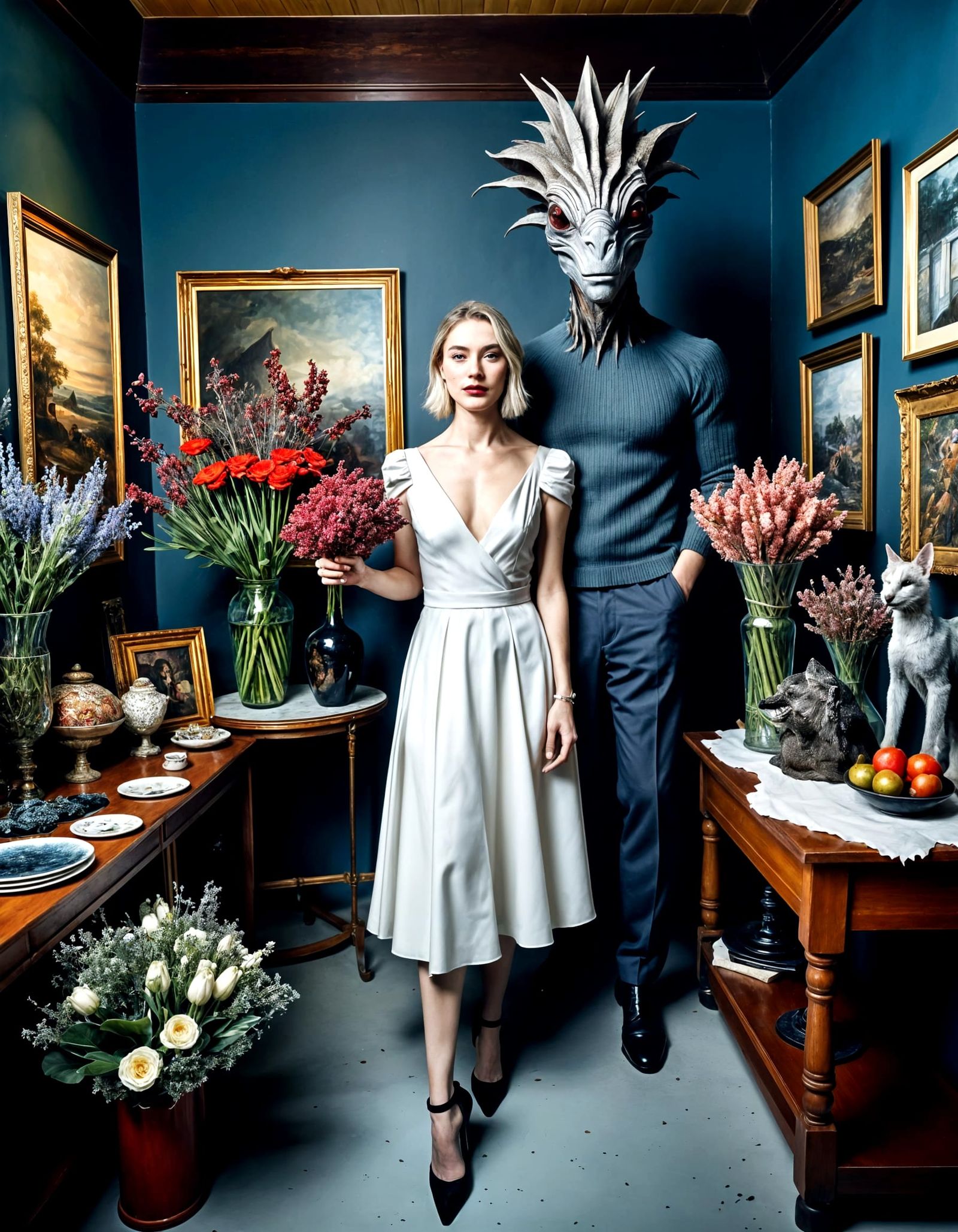 Surreal Artist Home with Exotic Aliens and Art