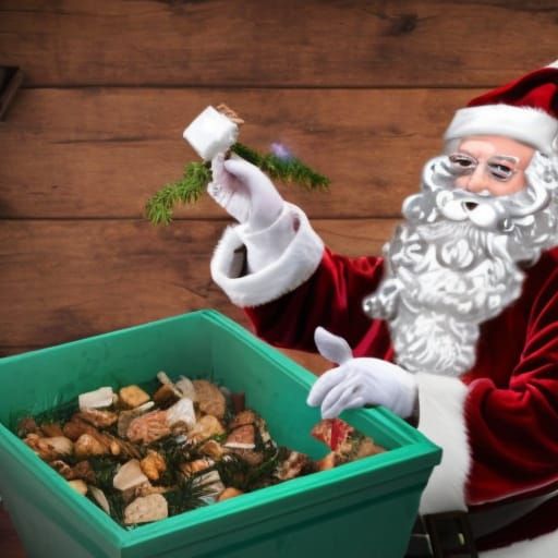 Stoned Santa Discards Thanksgiving Dinner