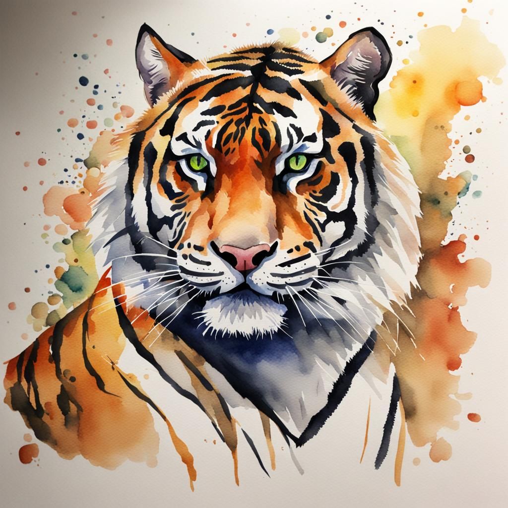 Watercolor Tiger Painting