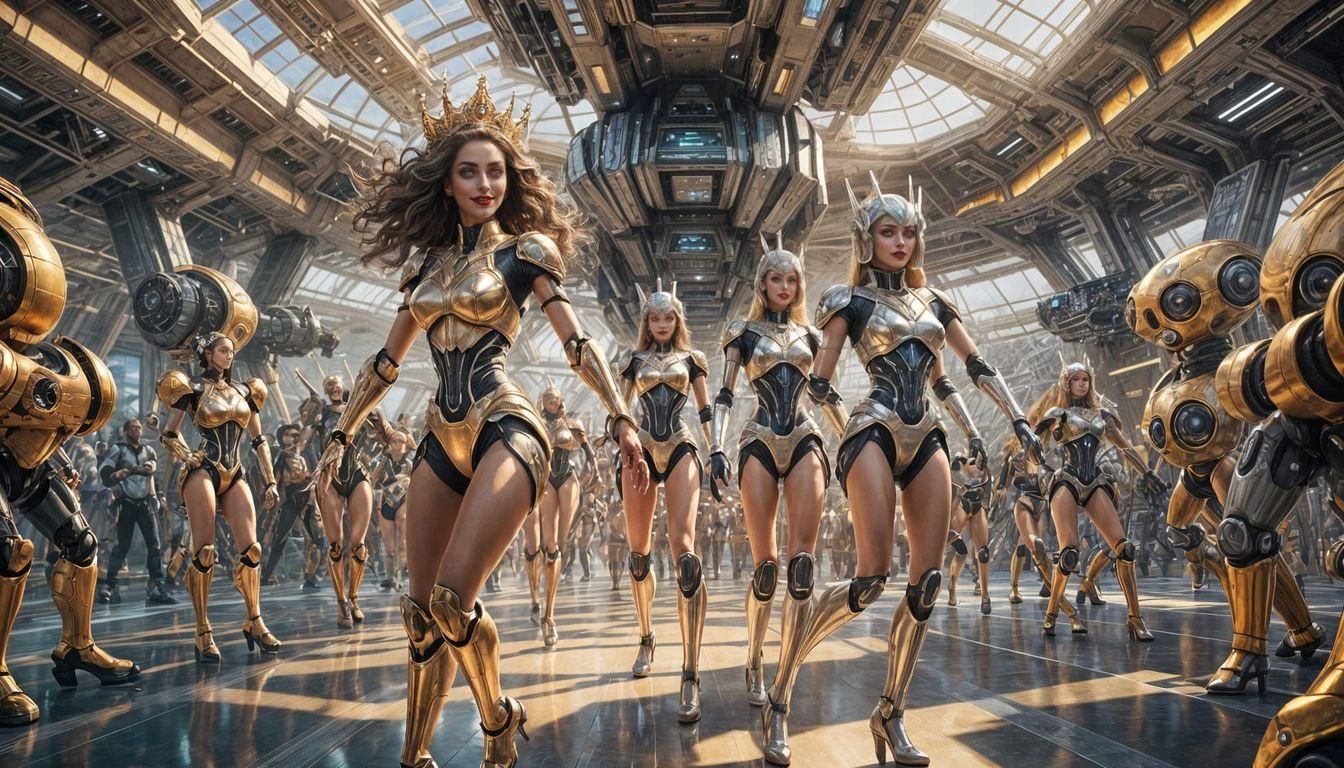 Princess Dancing in Spaceship Observation Bay