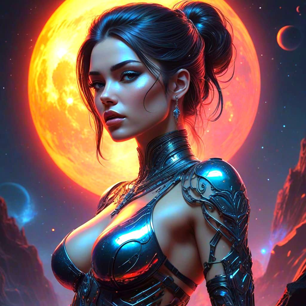 Ethereal Goddess in Chiaroscuro Realism