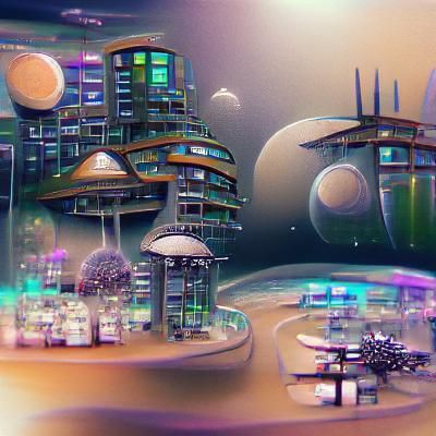 Futuristic Sci-Fi Space Colony