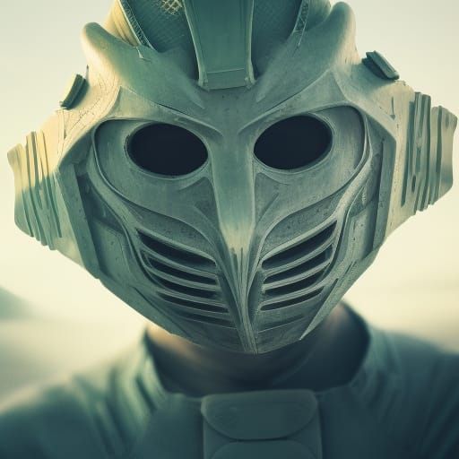 Hyperrealistic Mask in Cyberpunk Style with Sharp Focus