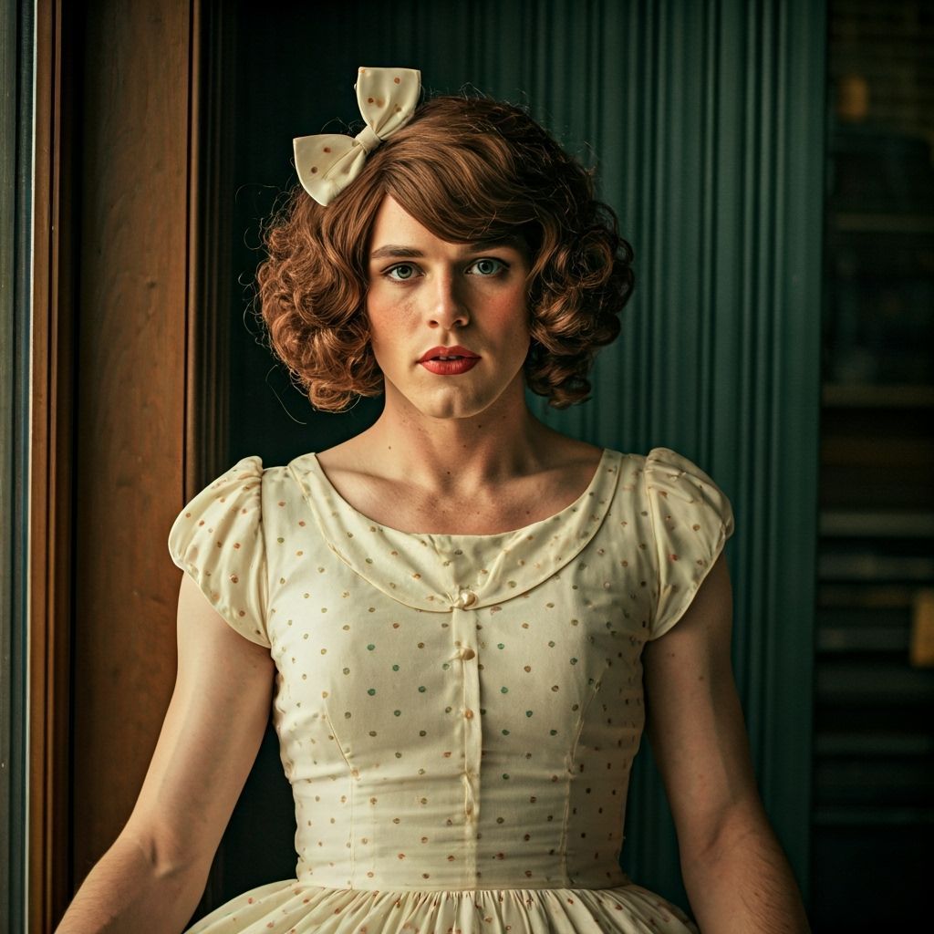 Crossdressing Boy and Girl in Vintage Dresses