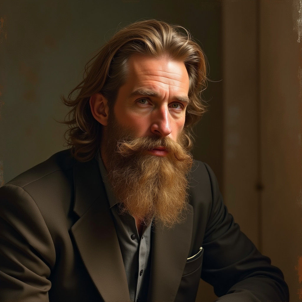Dignified Gentleman with Golden Brown Hair and Beard