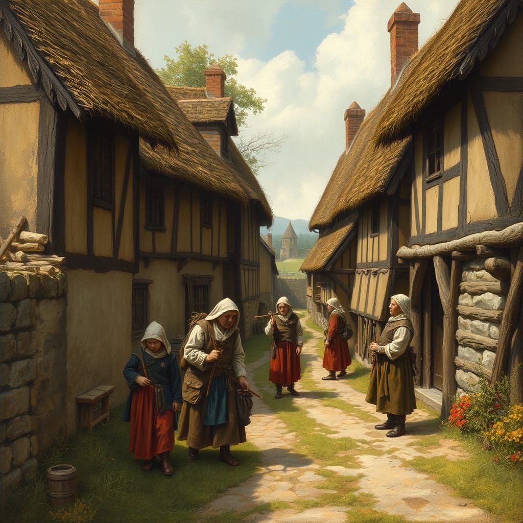 Medieval Village Life Inspired by Master Painters