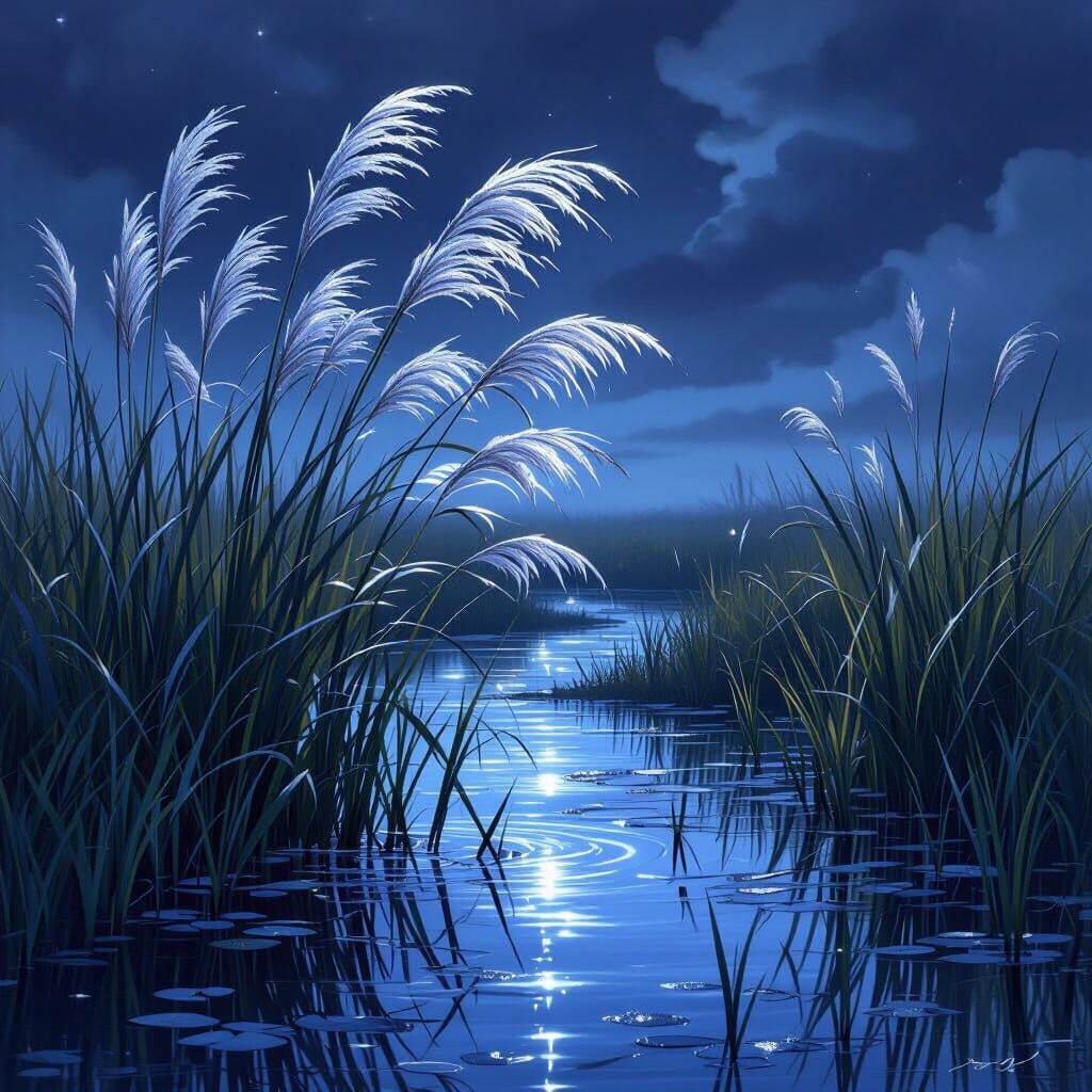 Glimmering Reedgrass in Dark Fantasy Concept Art