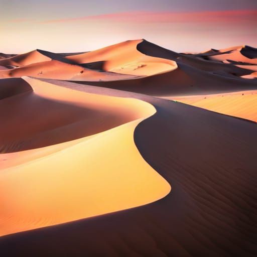 Realistic Sand Dunes with Blowing Sand, 4K Photo