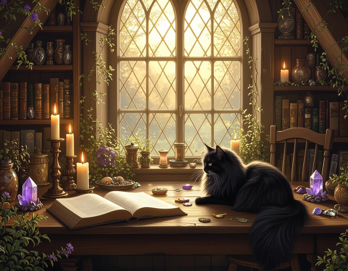 Witch's Cottage Interior in Ethereal Fantasy Style