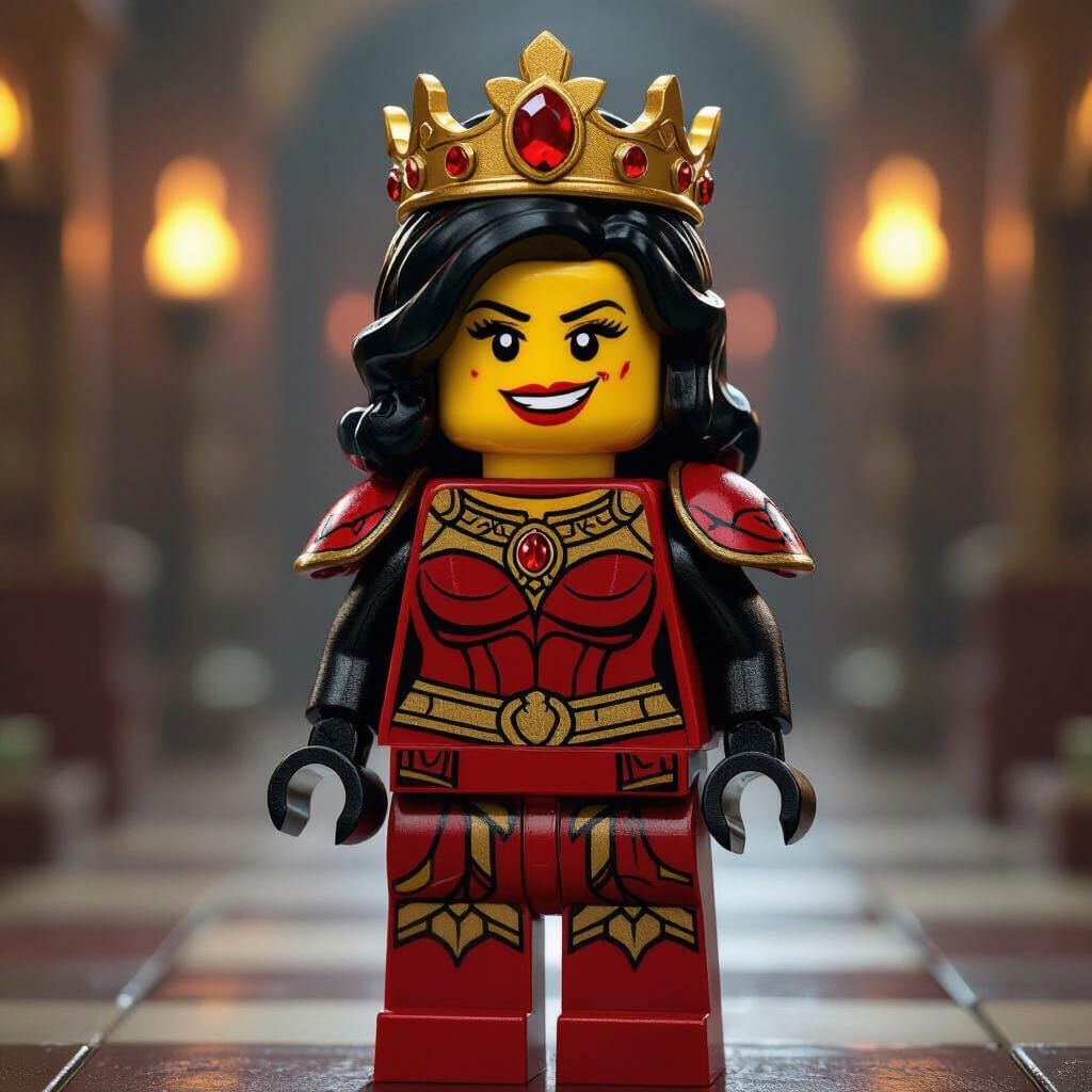 Regal Woman in Crimson Armor as Lego Movie Character