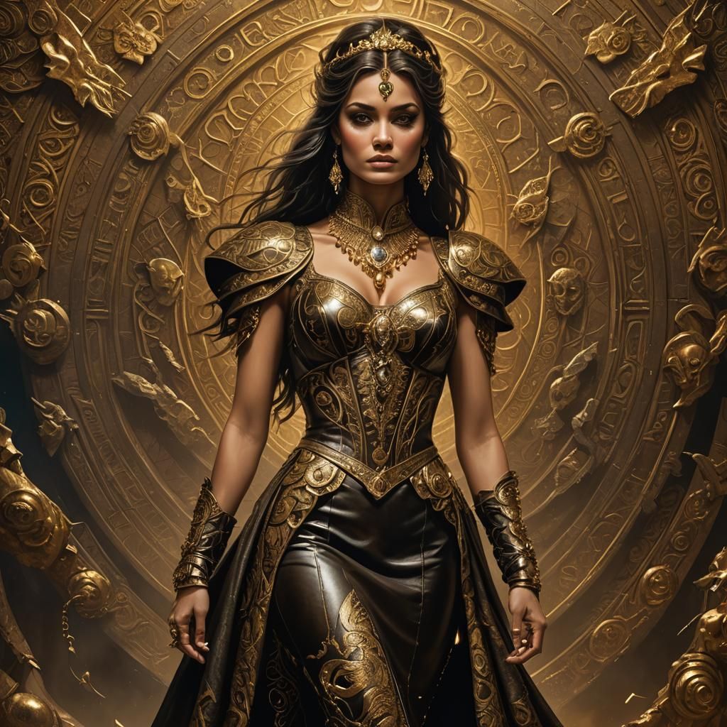 Girl in Gold Dress: Fantasy Concept Art