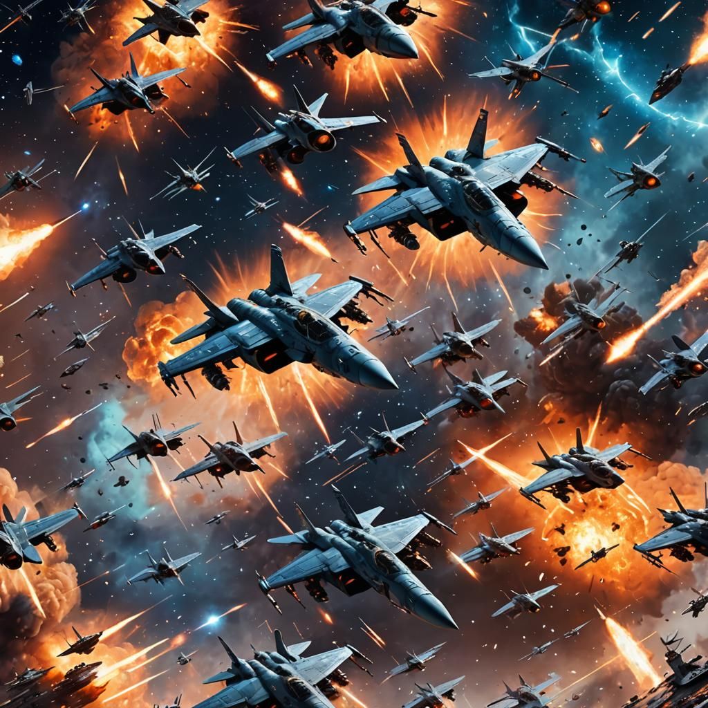 Epic Sci-Fi Space Battle in Salomon Rondberg Style