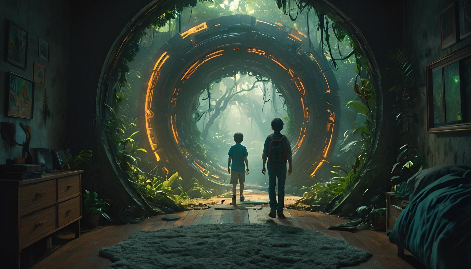 Boy's Bedroom Portal to Rainforest Dimension