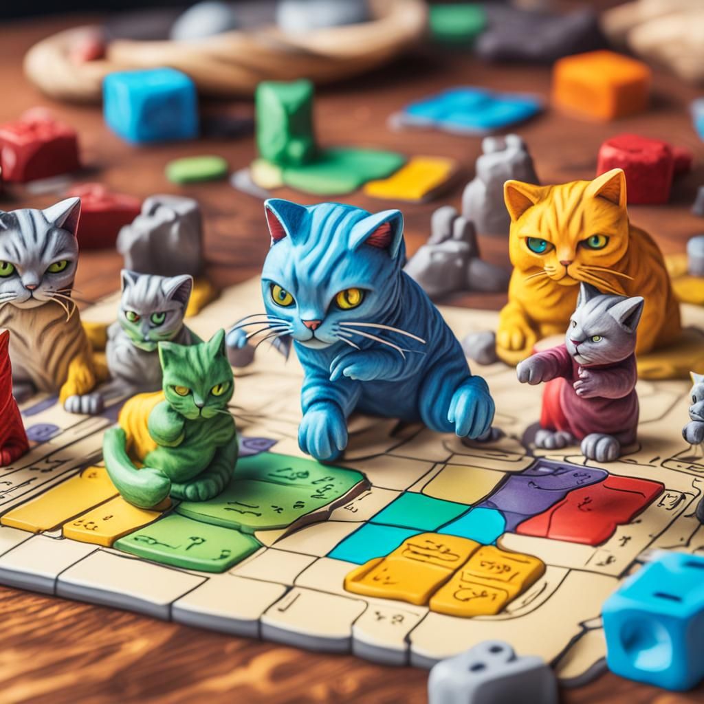 Kitchen RPG Miniature Statues Battle: Colorful Cartoon