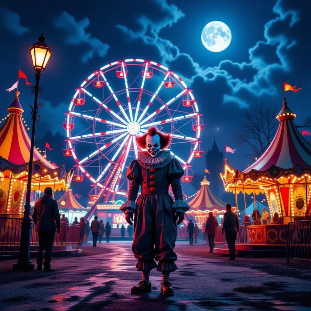 Cursed Carnival: A Vibrant 3D Cinematic Concept Art