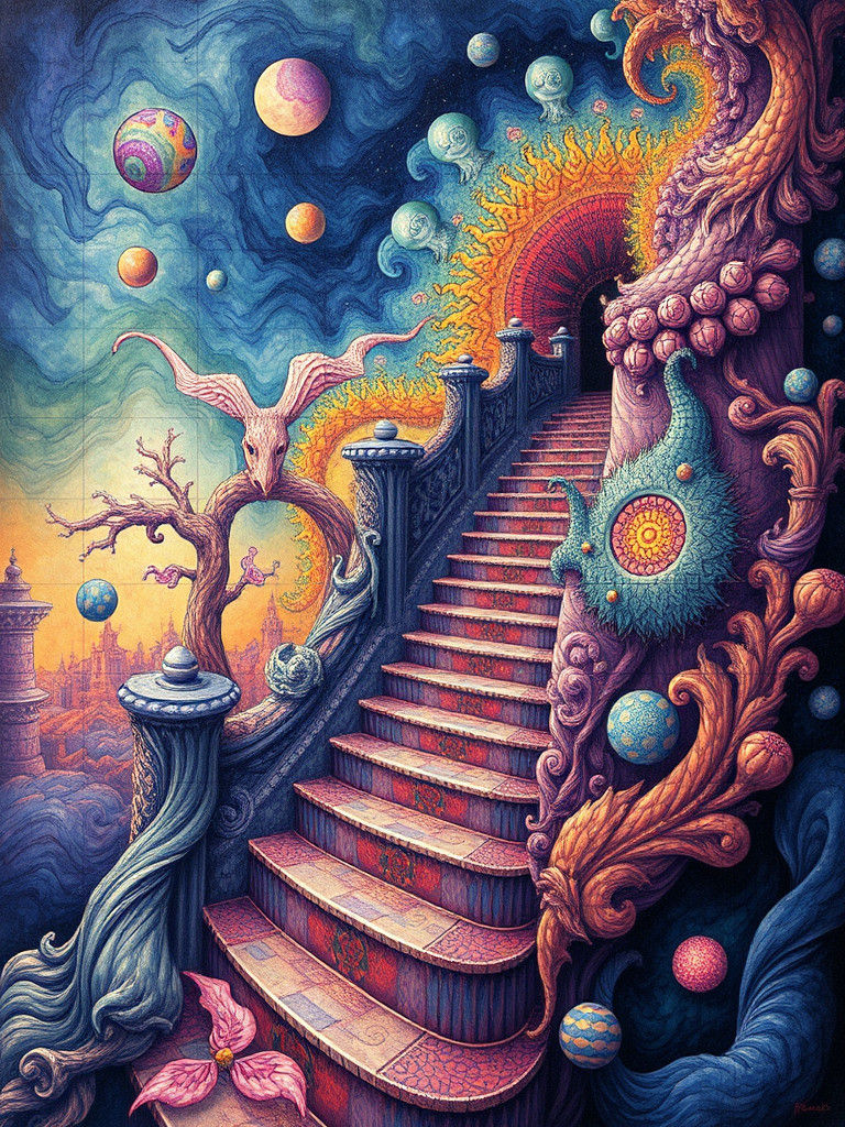 Fractal Expressionist Stairway to Heaven