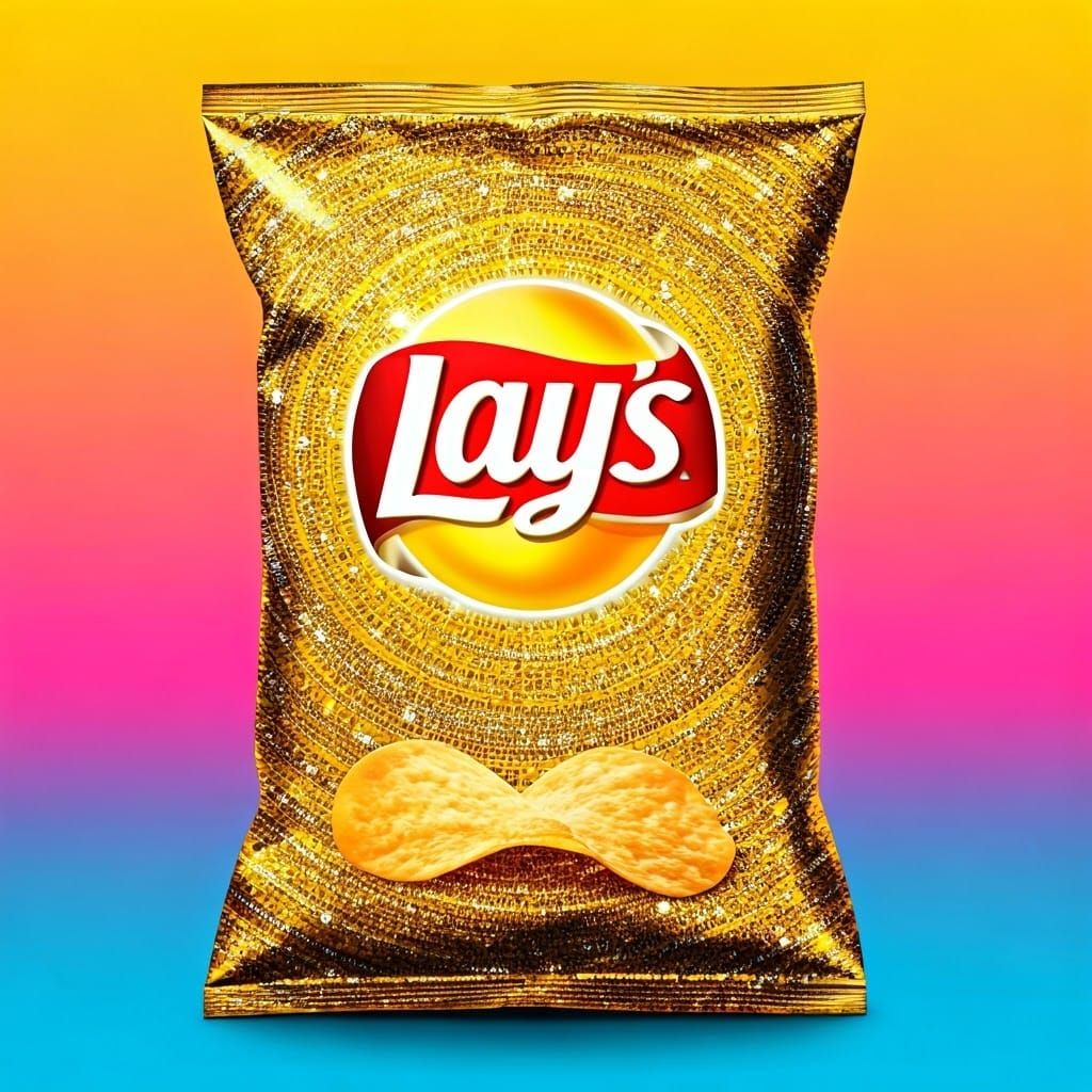 Bedazzled Lays Chip Bag in Pop Art Style