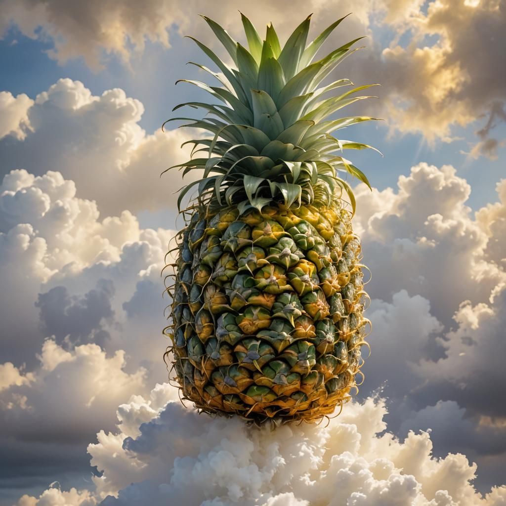 Glowing Pineapple in Ethereal Impressionistic Dreamscape