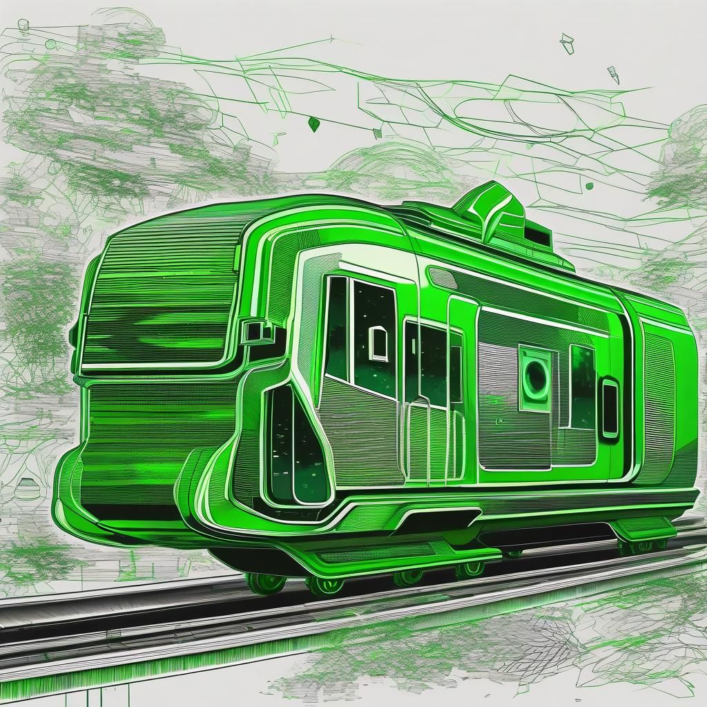 Futuristic Mystical Scene in Green Hues