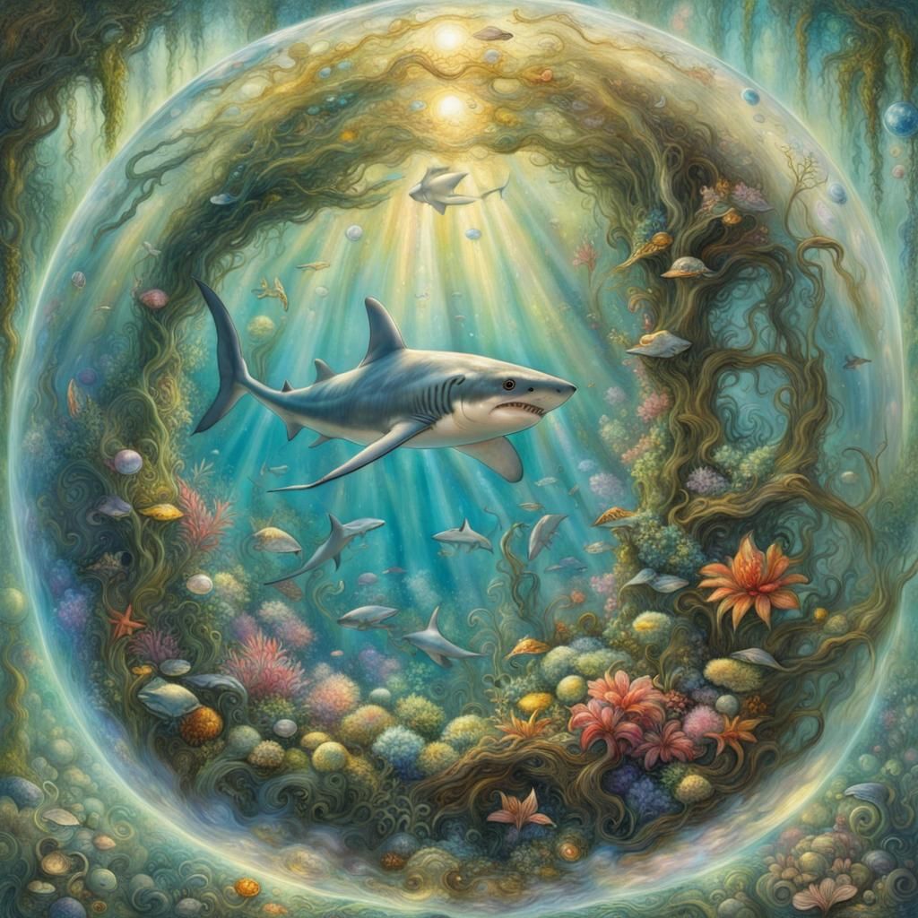 Shark in a sea bubble
