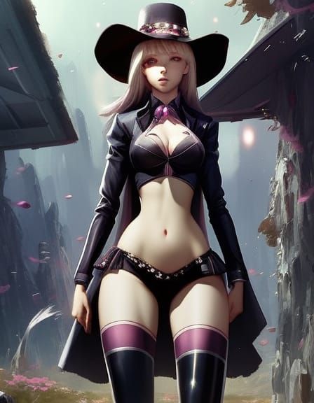 Blonde Witch Schoolgirl in Manhwa Style