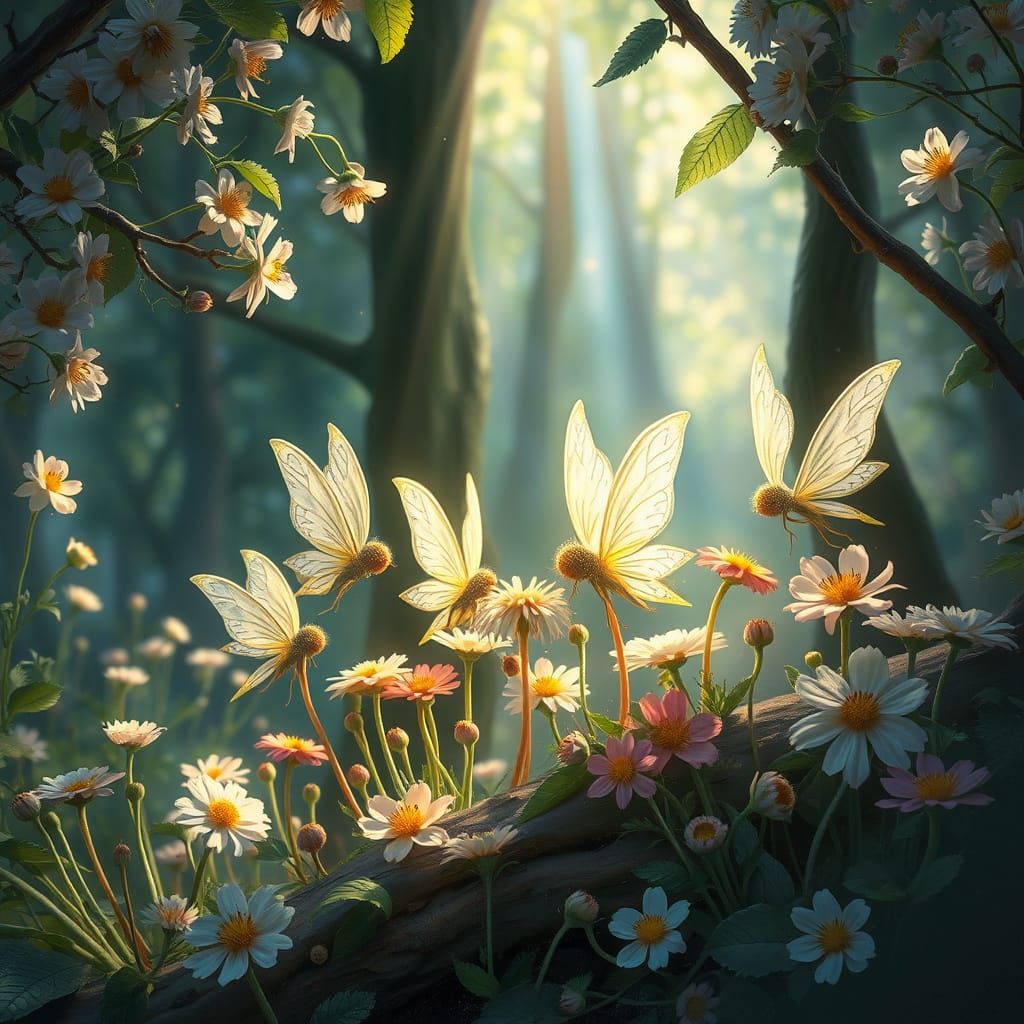 Flower Fairies in Rainbow Light