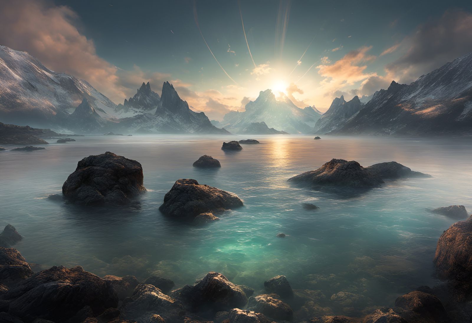 Fish in Crystal Water: Long Exposure Photograph